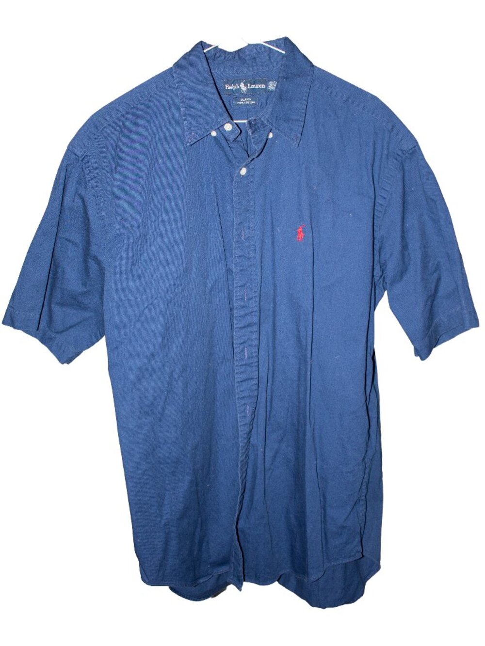 Ralph Lauren Mens Large short sleeve button up Blake Cotton Blue Classic Preppy